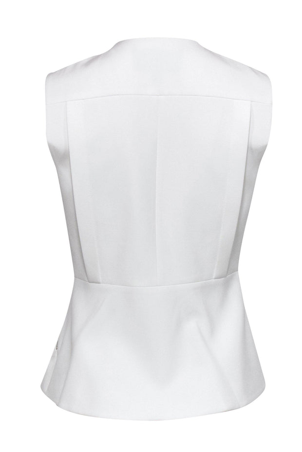 Current Boutique-BCBG Max Azria - White Asymmetrical Zippered Vest Sz S