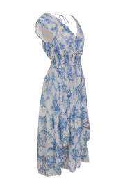 Current Boutique-BCBG Max Azria - White & Blue Floral Print Sleeveless Midi Dress Sz XS