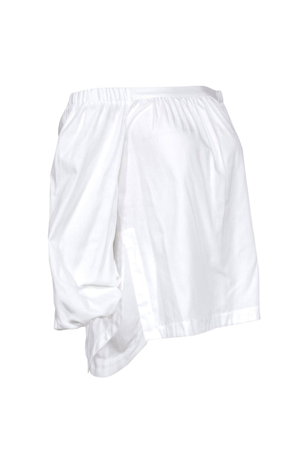 Current Boutique-BCBG Max Azria - White Off-The-Shoulder Open Back Long Sleeve Blouse Sz XXS