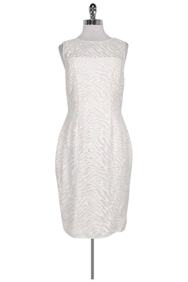 Current Boutique-BCBG Max Azria - White Textured Cocktail Dress Sz 8