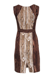 Current Boutique-BCBG Max Azria - Wood Grain Print Sleeveless Midi Dress Sz 4