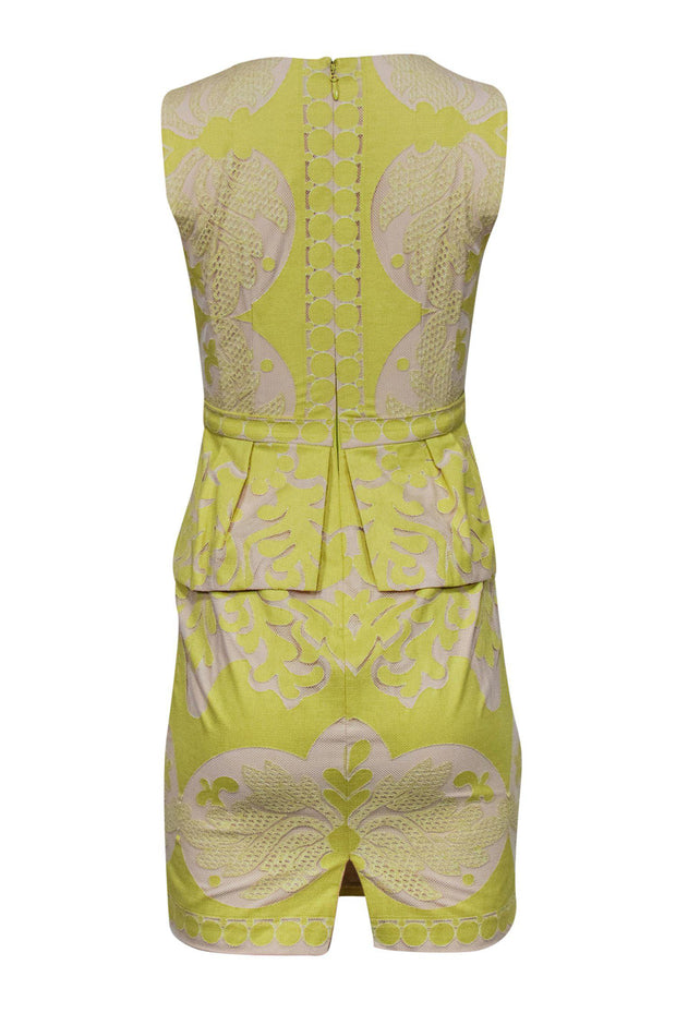 Current Boutique-BCBG Max Azria - Yellow Lace Peplum Dress Sz 2