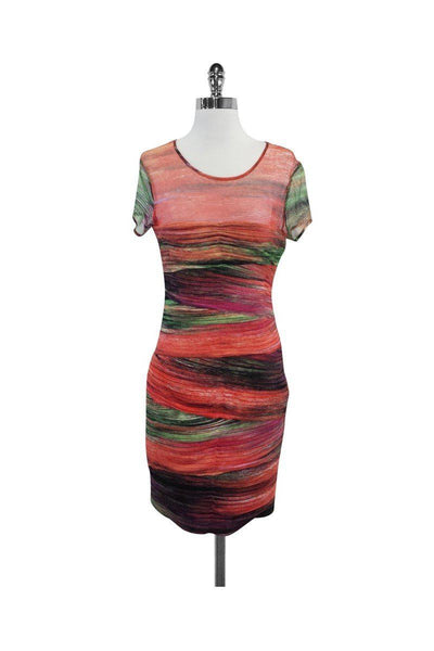 Current Boutique-BCBG - Multicolor Print Short Sleeve Dress Sz M
