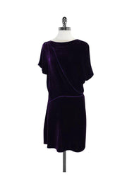 Current Boutique-BCBG - Purple Velvet Short Sleeve Dress Sz XXS