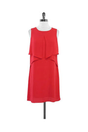 Current Boutique-BCBG - Red Silk Sleeveless Dress Sz S