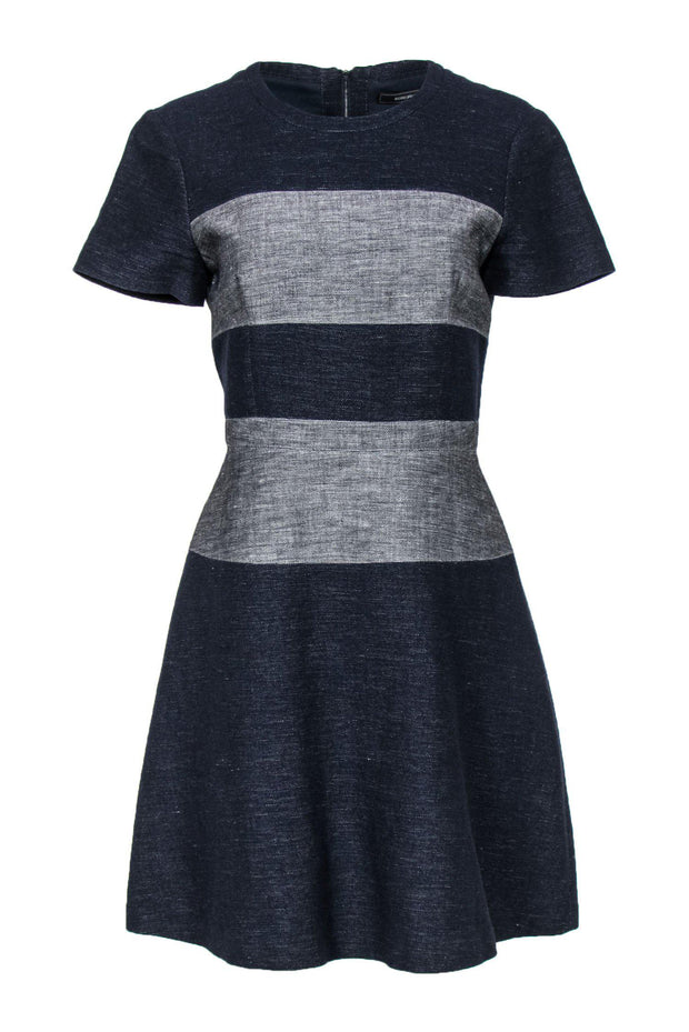 Current Boutique-BCBG - Striped Chambray Fit & Flare Dress Sz 8