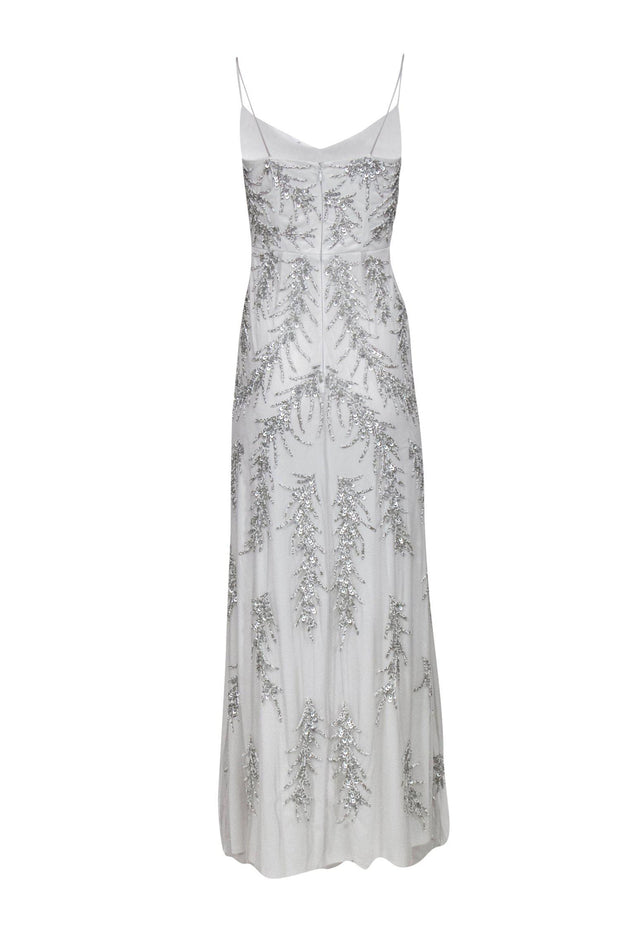 Current Boutique-BHLDN by Anthropologie - Light Grey Beaded Slip Gown Sz 0