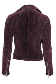 Current Boutique-BLANKNYC - Burgundy Suede Zip-Up Moto-Style Jacket Sz XS