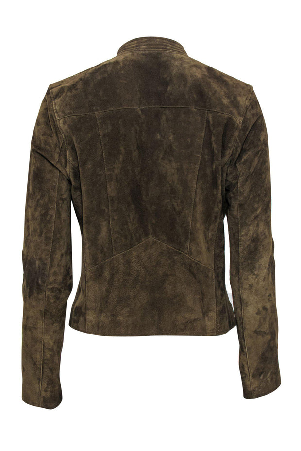 Current Boutique-BLANKNYC - Olive Green Suede Moto-Style Jacket Sz S