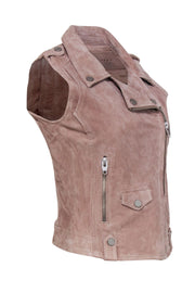 Current Boutique-BLANKNYC - Taupe Suede Moto-Style Vest Sz XS