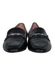 Current Boutique-BOSS Hugo Boss - Black Leather Loafer w/ Silver-Toned Bar Sz 11