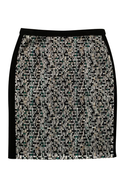 Current Boutique-BOSS Hugo Boss - Black Metallic Patterned Skirt Sz 8