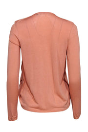 Current Boutique-BOSS Hugo Boss - Pink Open Front Cardigan w/ Silk Underlay Sz XS