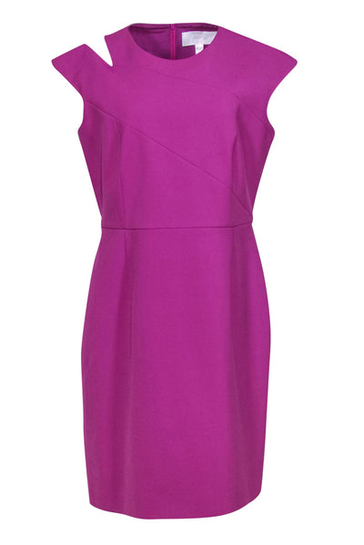 Current Boutique-BOSS Hugo Boss - Purple Cap Sleeve Sheath Dress w/ Shoulder Cutout Sz 12