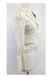 Current Boutique-BOSS Hugo Boss - White & Grey Pinstripe Blazer Sz 4