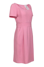 Current Boutique-Badgley Mischka - Baby Pink Short Sleeve Wool Sheath Dress Sz 12