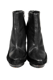 Current Boutique-Badgley Mischka - Black Leather & Ponyhair Booties Sz 9