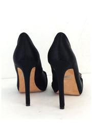 Current Boutique-Badgley Mischka - Black Satin & Jewel Heels Sz 9