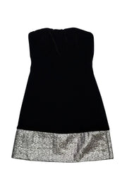 Current Boutique-Badgley Mischka - Black & Silver Velvet Dress Sz 2