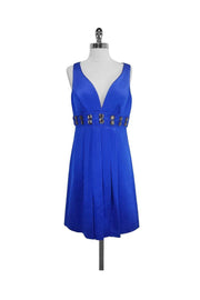 Current Boutique-Badgley Mischka - Blue Empire Waist Sleeveless Dress Sz 8