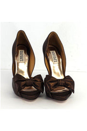 Current Boutique-Badgley Mischka - Bronze Peep Toe Bow Heels Sz 6.5