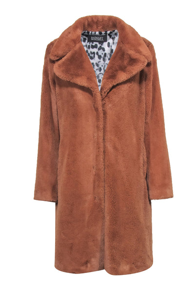 Current Boutique-Badgley Mischka - Brown Faux Fur Midi Coat Sz S