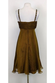 Current Boutique-Badgley Mischka - Dark Gold Embellished Dress Sz 4