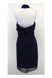 Current Boutique-Badgley Mischka - Navy Blue Silk Halter Dress Sz 12