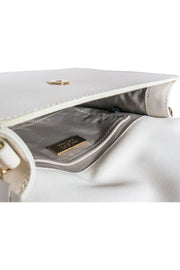 Current Boutique-Badgley Mischka - White Leather Fold-Over Structured "Madelyn" Crossbody