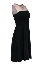 Current Boutique-Bailey 44 - Black Fit & Flare Dress w/ Illusion Neckline & Rhinestones Sz S