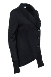 Current Boutique-Bailey 44 - Black Knit Button-Front Jacket w/ Ribbed Trim Sz L
