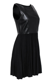 Current Boutique-Bailey 44 - Black Leather Bodice A-Line Dress Sz M