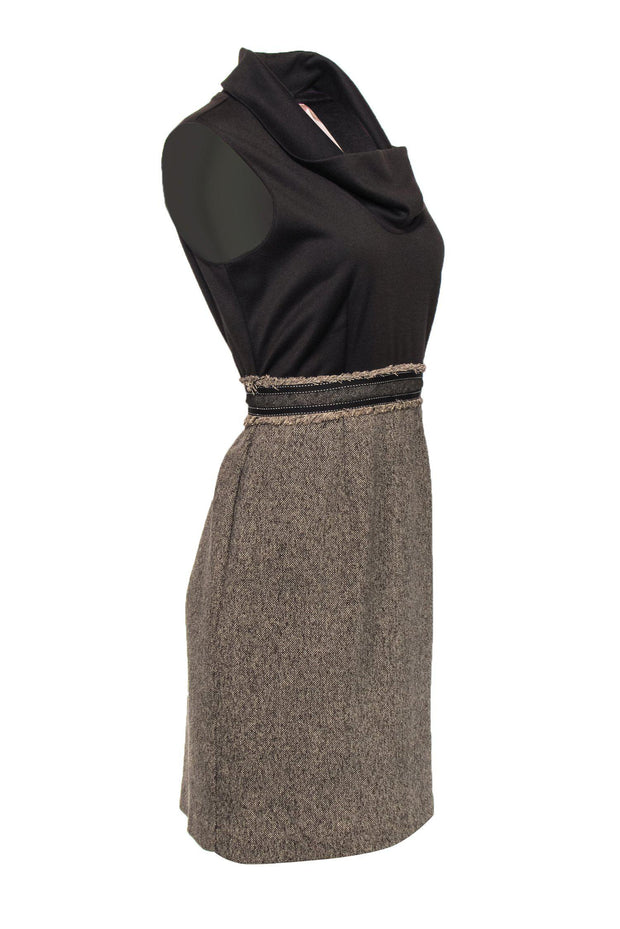 Current Boutique-Bailey 44 - Brown Knit Cowl Neck Sheath Dress Sz S