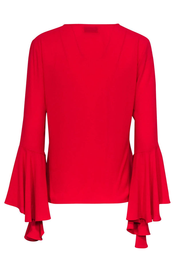Current Boutique-Bailey 44 - Hot Pink Ruffle Bell Sleeve Blouse Sz M