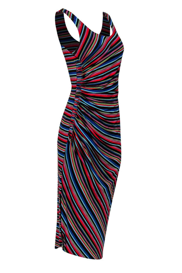 Current Boutique-Bailey 44 - Multi-Striped Ruched Maxi Dress Sz M
