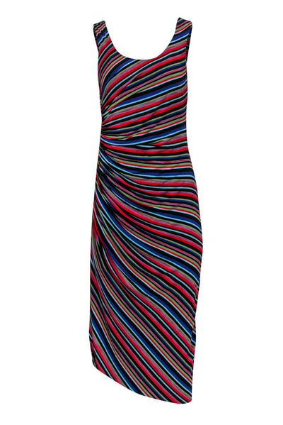 Current Boutique-Bailey 44 - Multi-Striped Ruched Maxi Dress Sz M