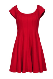 Current Boutique-Bailey 44 - Red Cap Sleeve Fit & Flare Scoop Neck Dress Sz L