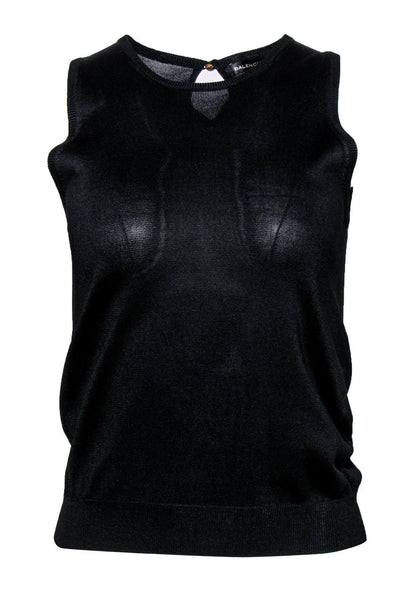 Current Boutique-Balenciaga - Black Knit Silk Sleeveless Tank Sz 6