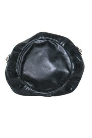 Current Boutique-Balenciaga - Black Leather Studded Motorcross Pompon Bucket Bag