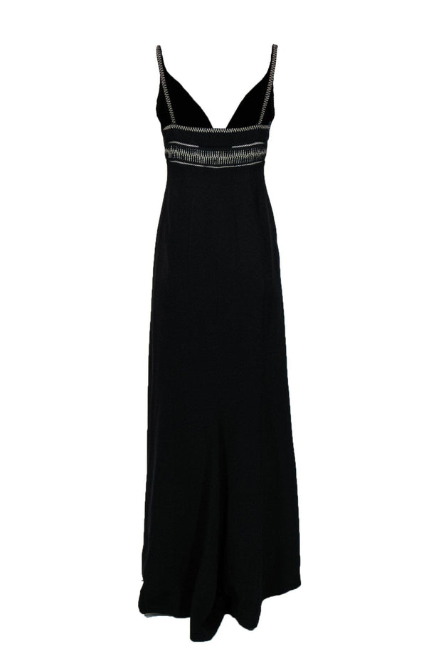 Current Boutique-Balenciaga - Black Sleeveless Gown w/ Silver Embroidery Sz M