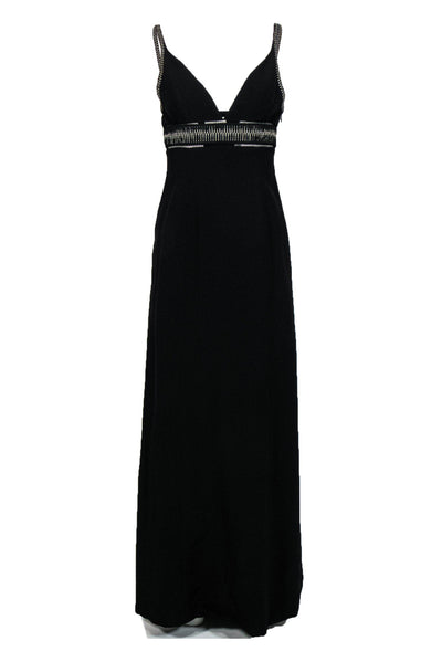 Current Boutique-Balenciaga - Black Sleeveless Gown w/ Silver Embroidery Sz M