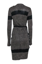 Current Boutique-Balenciaga - Black & Tan Polka Dot Wrap Dress Sz 6