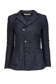 Current Boutique-Balenciaga - Black Tweed Double Breasted Blazer Sz 6