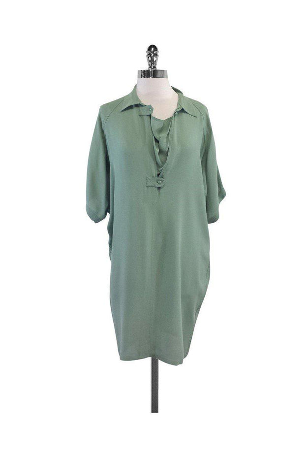 Current Boutique-Balenciaga - Seafoam Green Short Sleeve Shift Dress Sz 6