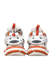 Current Boutique-Balenciaga - White & Orange Chunky Track Sneakers Sz 8