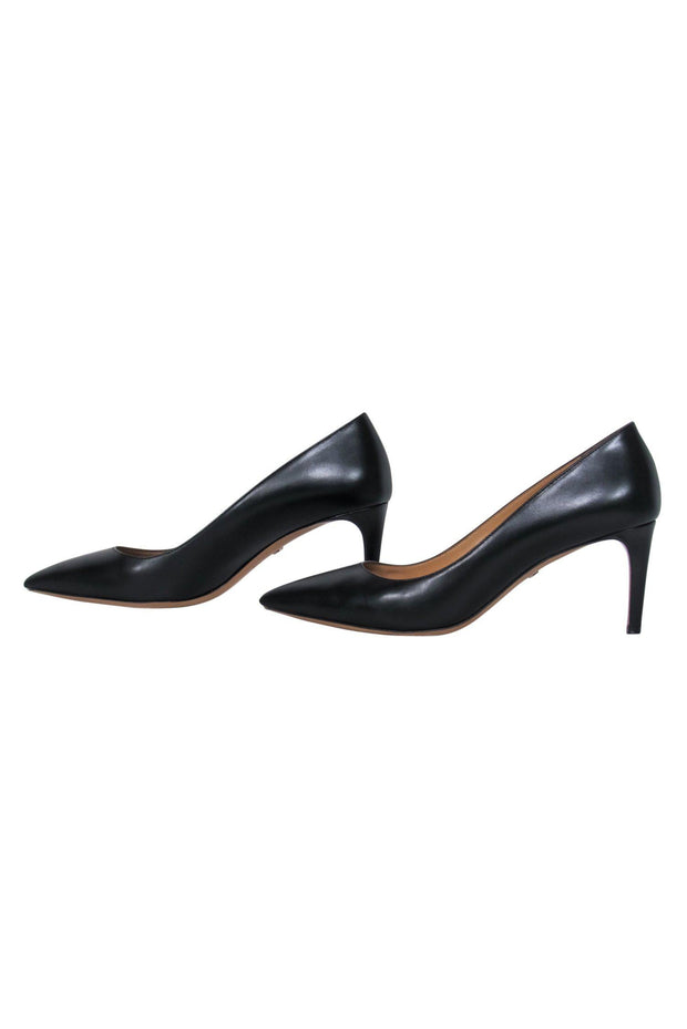 Current Boutique-Bally - Black Leather Pointed Toe "Elaise" Pumps Sz 9.5
