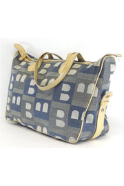 Current Boutique-Bally - Blue & Cream Canvas Tote Bag