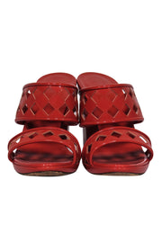 Current Boutique-Bally - Deep Orange Patent Leather Cutout Sandals Sz 7.5