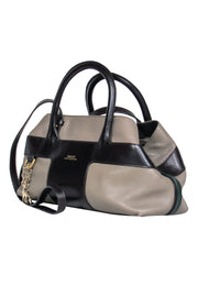 Current Boutique-Bally - Grayish Green & Brown Leather "Pina" Crossbody Satchel