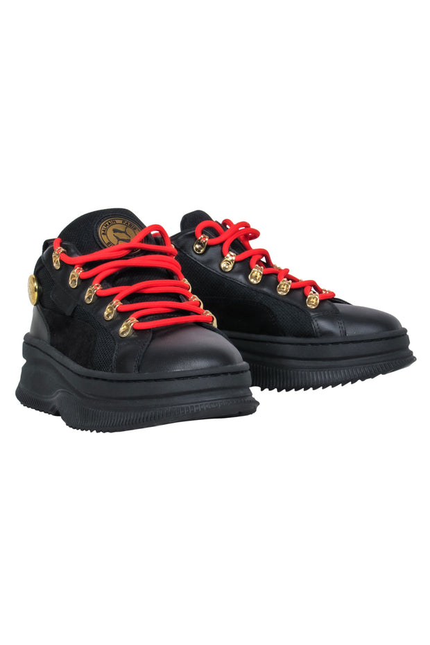Current Boutique-Balmain x Puma - Black w/ Red Lace Sneaker Sz 6